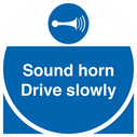 sound-horn-drive-slowly-warehousing-and-delivery-sign~